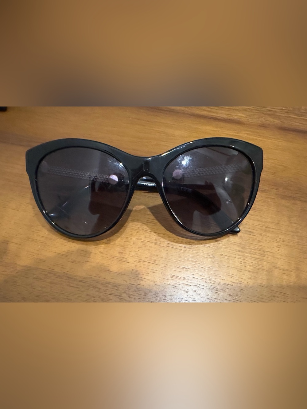 Versace Black Sunglasses with Gold Chain Temples